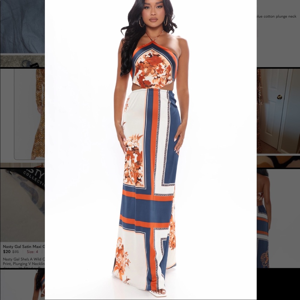 Fashion Nova Satin Maxi Dress
